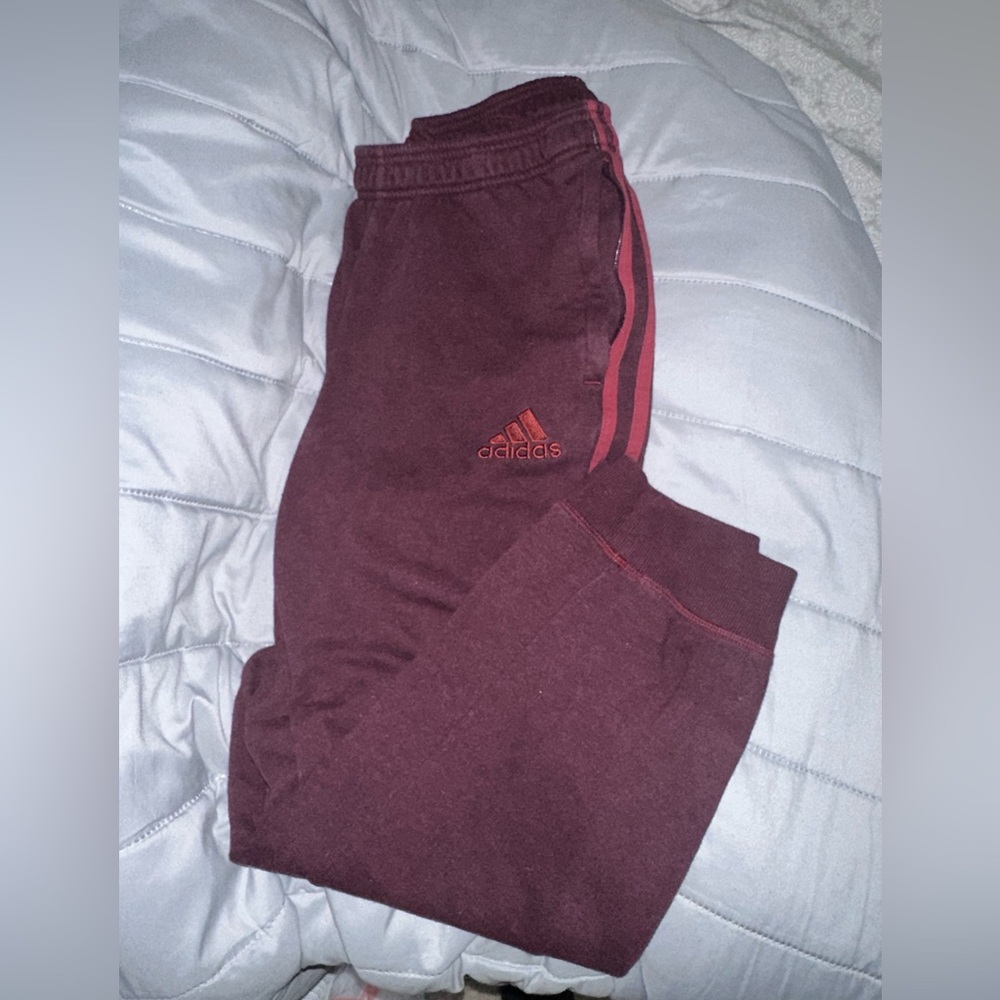 Maroon Adidas Jogger Sweatpants
